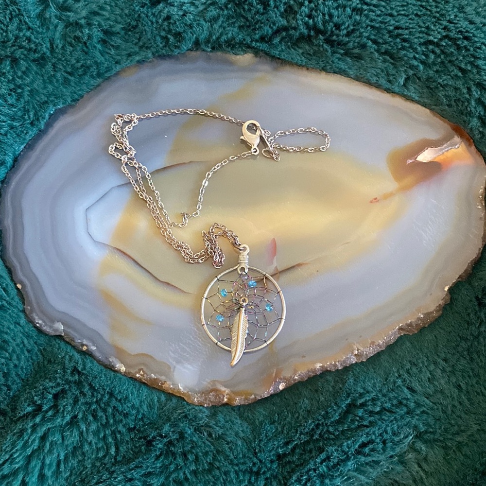 Handmade dream catcher necklace